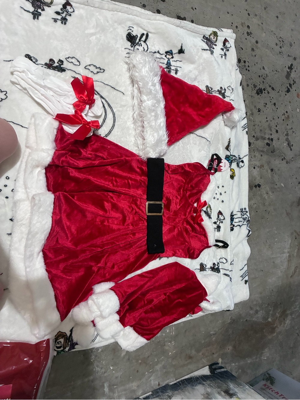 Women's Red Santa Costume Sleepwear Set - Festive Holiday Dress & Hat